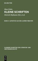 Kleine Schriften, Band 4, Aufsätze aus den Jahren 1968-1976