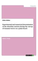 Experimental and numerical determination of the shoreline motion during the run-up of tsunami waves on a plain beach