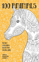 Adult Coloring Book for Young Girl - 100 Animals - Stress Relieving Designs