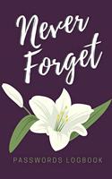 Never Forget - Password Logbook