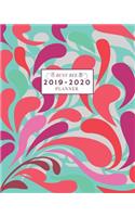 2019-2020: 18-Month Weekly and Monthly Planner/Calendar for Business Personal School July 2019-Dec 2020 Aqua with Rose and Color Accents