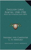 English Lyric Poetry, 1500-1700