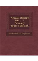 Annual Report for ...