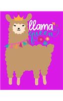 LLama Queen: Perfect Composition Notebook & Sketchbook (College Ruled Paper)