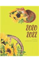 2020-2022 Three 3 Year Planner Sunflowers Monthly Calendar Gratitude Agenda Schedule Organizer