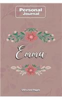 Emma Notebook Journal Personal Diary Personalized Name 120 pages Lined (6x9 inches) (15x23cm)