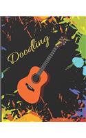 Guitar Music Lover Colorful Splatter Cute Gift Sketch Book Blank Paper Pad Journal for Doodling Sketching Coloring or Writing