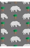 Notebook: Cool Rhino Lover Softback Diary Composition Book Journal (6" x 9") 120 Lined Pages