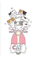 Cat Journal: Personal Diary for Girls. Blank and Lined Pages with Cute Cat Illustrations, Mood Tracker, Outfit Planner and Highs and Lows Pages.