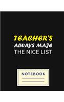 Teacher's Always Maje the Nice List
