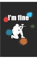 I'm Fine: Graph Paper Paintball Composition Notebook to Take Notes at Work. Grid, Squared, Quad Ruled. Bullet Point Diary, To-Do-List or Journal For Men and W