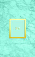 Mel: Custom dot grid diary for girls - Cute personalised gold and marble diaries for women - Sentimental keepsake note book idea - Bright blue aqua teal 