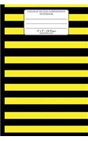 College Ruled Composition Notebook. 6" x 9". 120 Pages. Stripes Pattern Cover.: Yellow Black Horizontal Stripes Pattern Cover. College ruled paper, medium ruled paper. For middle school to college. Composition journal for teens 