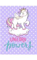 Unicorn Powers: Primary Journal Composition Notebook 7.44 X 9.69 -Handwriting Ruled Practice Paper - Kindergarten to Grade 3 Exercise Book - Half Blank Half Lined w