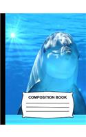 Composition Book: Unruled Blank Sketch Paper - Dolphin Sketchbook for kids, Drawing Notebook for kids, school & art class stationary(Ocean Life)