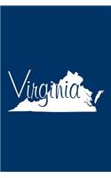 Virginia - Navy Blue Lined Notebook with Margins: 101 Pages, Medium Ruled, 6 x 9 Journal, Soft Cover
