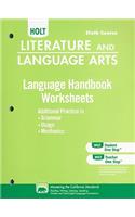 Holt Literature and Language Arts: Language Handbook Worksheets Grade 12