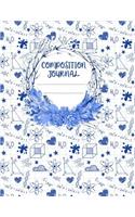 Composition Journal: A 8.5x11 Inch Matte Softcover Paperback Notebook Journal With 120 Blank Lined Pages - College Ruled - Atoms Science Hearts