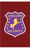 Unicorn Security: Lined Journal - Unicorn Security Badge Funny Girly Gift - Red Ruled Diary, Prayer, Gratitude, Writing, Travel, Notebook For Men Women