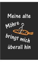 Meine alte Möhre bringt mich überall hin: Notizbuch - Karo - A5 - 120 Seiten