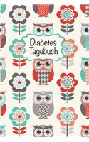 Diabetes Tagebuch: Diabetespass - Blutzucker und Insulin Tagebuch zum Eintragen für 2 Jahre - ca. A5 im Eulen-Blumen Design