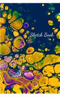 Orange-Blue Acrylic Pouring Sketch Book