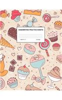Handwriting Practice Sheets: Cute Blank Lined Paper Notebook for Writing Exercise and Cursive Worksheets - Perfect Workbook for Preschool, Kindergarten, 1st, 2nd, 3rd and 4th Gr