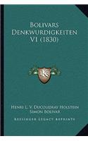 Bolivars Denkwurdigkeiten V1 (1830)