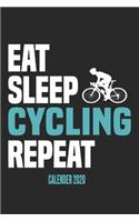 Eat Sleep Cycling Repeat Calender 2020