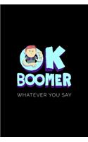 Ok Boomer Notebook: Blank Lined Notebook Journal for Work, School, Office - 6x9 110 page