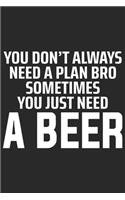 You don't always need a plan bro sometimes you just need a beer