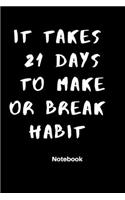 It takes 21 days to make or break habit