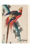 Sketchbook: Japanese Pheasant Themed Large Blank Pages of White Paper Good for Drawing, Sketching & Doodling