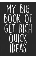 My Big Book Of Get Rich Quick Ideas: Blank Lined Notebook Journal - Sarcastic Saying