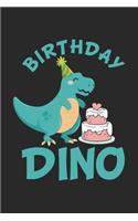 Birthday Dino: Cute Dinosaur Cake Surprise Notebook 6x9 Inches 120 lined pages for notes Notebook 6x9 Inches - 120 lined pages for notes, drawings, formulas - Orga