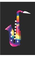 Tie Dye Saxophone Notebook - Music Instrument Gift for Saxophone Player - Saxophone Journal - Saxophone Diary: Medium College-Ruled Journey Diary, 110 page, Lined, 6x9 (15.2 x 22.9 cm)