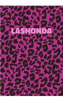 Lashonda: Personalized Pink Leopard Print Notebook (Animal Skin Pattern). College Ruled (Lined) Journal for Notes, Diary, Journaling. Wild Cat Theme Design wi