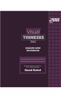 Visual Thinkers Square Grid, Quad Ruled, Composition Notebook, 100 Sheets, Large Size 8 x 10 Inch Purple Cover