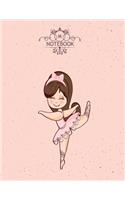 M notebook: Ballet girl on pink cover and Dot Graph Line Sketch pages, Extra large (8.5 x 11) inches, 110 pages, White paper, Sketch, Draw and Paint