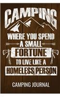 Camping Journal Log Book 6in by 9in Spend A Fortune On Camping