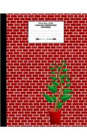 Brick Wall Theme, Unruled Composition Notebook. 8.5 X 11. 120 Pages
