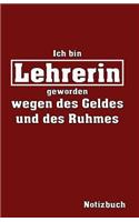 Ich Bin Lehrerin Geworden Notizbuch