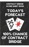 Contract Bridge Score Sheet Book: Scorebook of 100 Score Sheet Pages for Contract Bridge Card Games, 6 by 9 Inches, Funny Forecast Black Cover