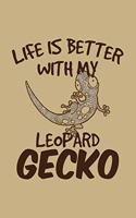Life Is Better with My Leopard Gecko: Blank 5x5 Grid Squared Engineering Graph Paper Journal to Write in - Quadrille Coordinate Notebook for Math and Science Students