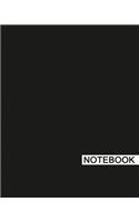 Notebook: 8" x 10", For Writing, Journaling, & Notes, 100 Pages, Solid (Black), [Classic Notebook]