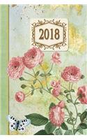2018 Diary Roses Pink Design: 13 Months & Week to Page Planner 130 Pages 6x 9 with Contacts - Password - Birthday Lists & Notes