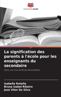 La signification des parents à l'école pour les enseignants du secondaire