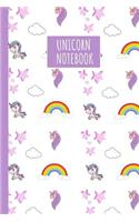 Unicorn Notebook: Baby Purple Unicorns Design. Wide Ruled Lined Paper Journal for Kids