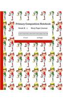 Primary Composition Notebook Grades K-2 Story Paper Journal 8 x 10 120 Pages: Learn to Write and Draw. Half Page Lined Paper with Writing and Drawing Space for Kids. Baseball Pitching Design.