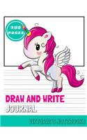 Draw And Write Journal: Pink and Mint Green Unicorn Writing and Drawing Journal for Kids Activity Workbook Kindergarten to Third Grade Elementary School100 Pages 8.5x11(1 Draw and Write Journals for Kids)